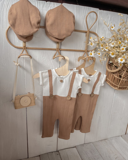 Hnědý overal Paul z kolekce Stripe