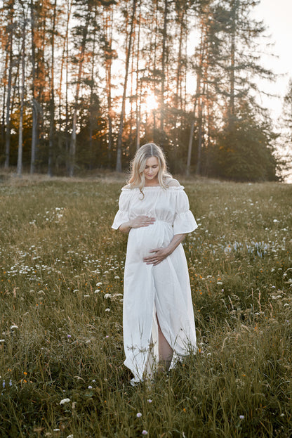 Těhotenské šaty Lora bílé