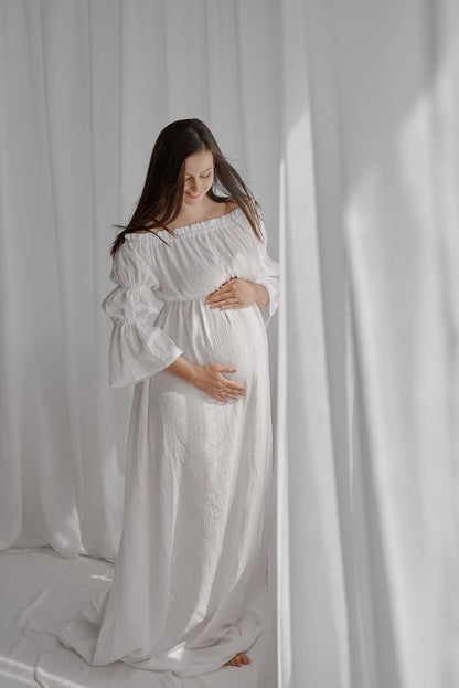 Těhotenské šaty Aida bílé