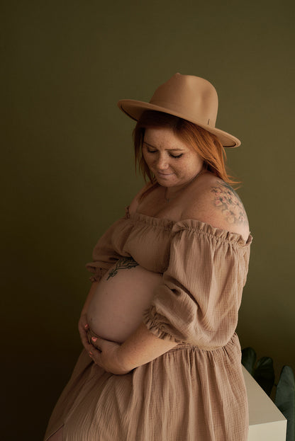 Těhotenské šaty Magdalena béžové