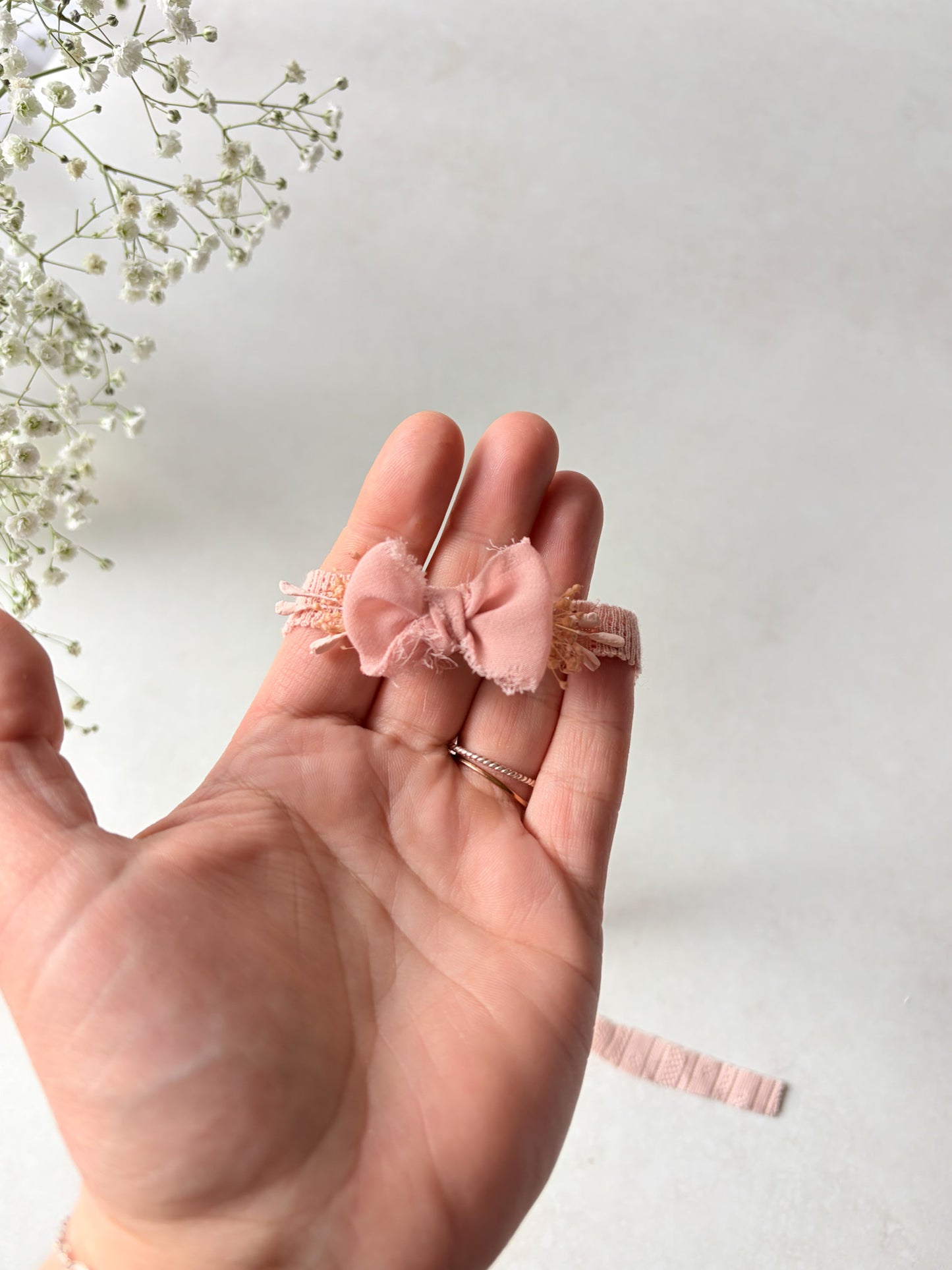 Čelenka mašlička Dusty pink