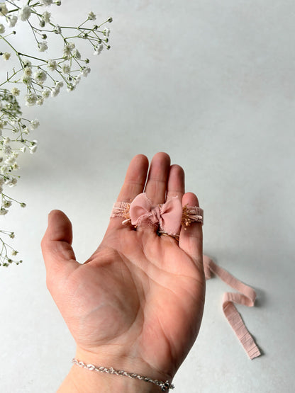 Čelenka mašlička Dusty pink