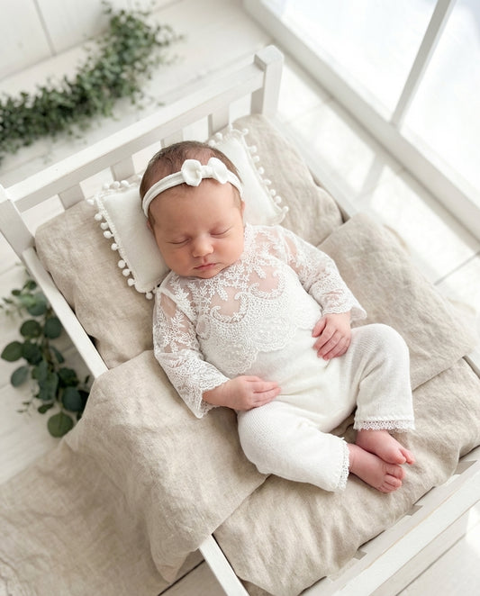 Krajkový overal Mariel smetanový