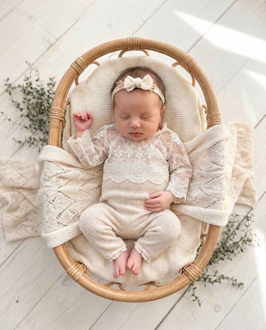 Krajkový overal Mariel přírodní