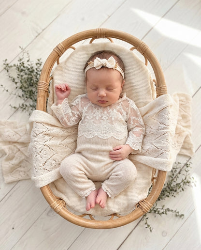 Krajkový overal Mariel přírodní