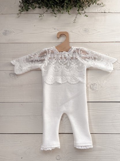 Krajkový overal Mariel smetanový